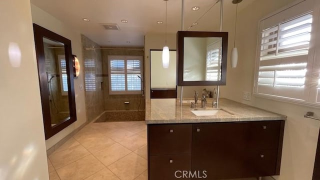 25105 Via Von Batsch, Moreno Valley, CA 92557 - full bath featuring a shower stall, vanity, and tile patterned floors