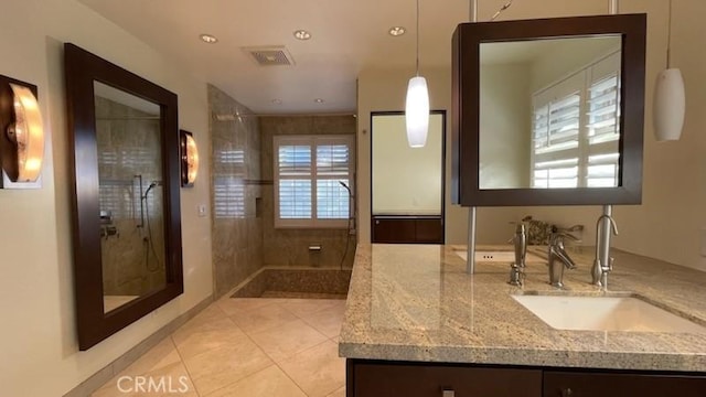 25105 Via Von Batsch, Moreno Valley, CA 92557 - full bath featuring walk in shower, vanity, and tile patterned floors