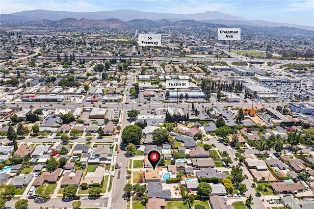 1514 E Palm Ave, Orange, CA 92866 - aerial view of property and surrounding area featuring a mountain backdrop
