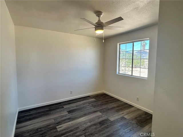 6162 Chia Ave Unit 29, Palms, CA 92277 - unfurnished room featuring dark wood-style flooring, a ceiling fan, and a textured ceiling