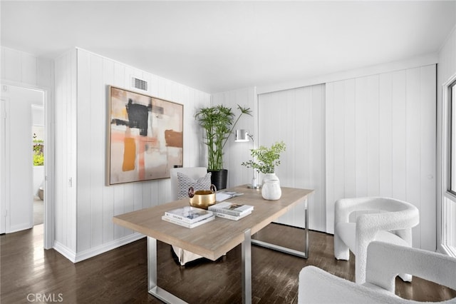 1606 Reef View Cir, Corona Del Mar, CA 92625 - home office featuring dark wood finished floors and a decorative wall