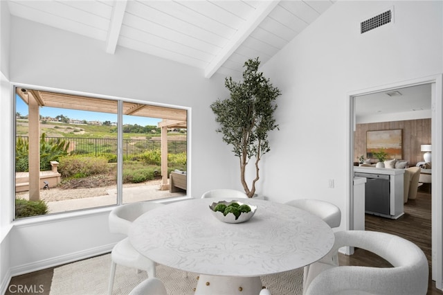 1606 Reef View Cir, Corona Del Mar, CA 92625 - dining space with wood finished floors and wooden ceiling