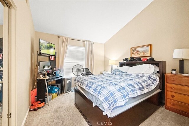 31148 Kahwea Rd, Temecula, CA 92591 - carpeted bedroom featuring vaulted ceiling