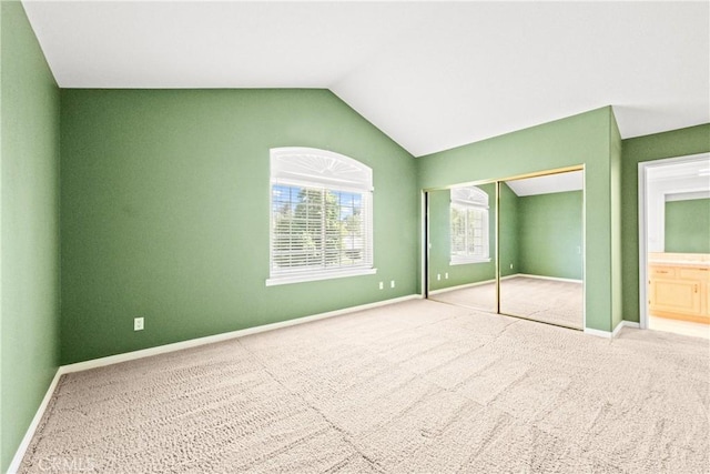 31148 Kahwea Rd, Temecula, CA 92591 - unfurnished bedroom with carpet, vaulted ceiling, and a closet
