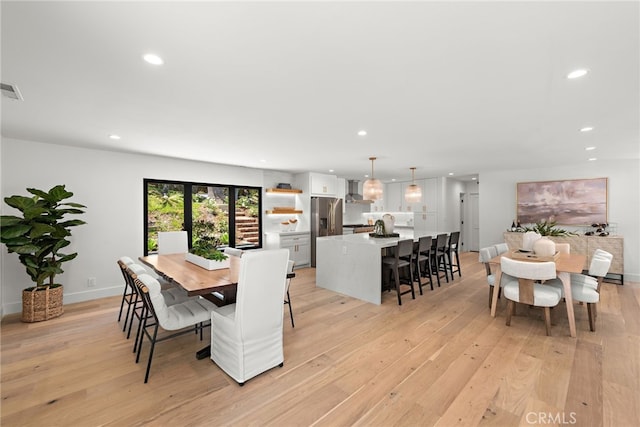 31842 Paseo Cielo, San Juan Capistrano, CA 92675 - dining area featuring light wood finished floors and recessed lighting