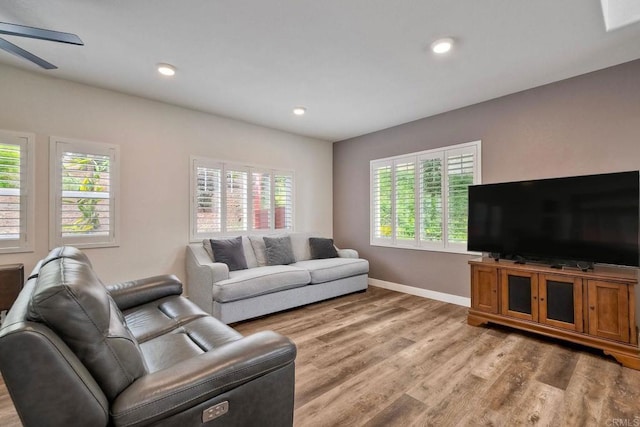 339 Diamante Way, Oceanside, CA 92056 - living area with plenty of natural light, light wood finished floors, ceiling fan, and recessed lighting