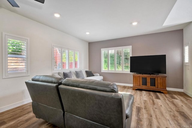 339 Diamante Way, Oceanside, CA 92056 - living area with healthy amount of natural light, light wood-style floors, recessed lighting, and ceiling fan