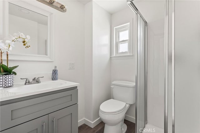 933 N Lincoln St, Burbank, CA 91506 - full bath with vanity, a stall shower, and wood finished floors