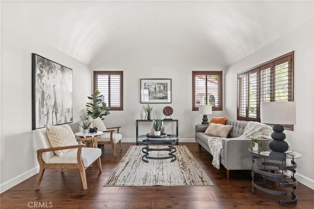 933 N Lincoln St, Burbank, CA 91506 - living area with dark wood-type flooring and lofted ceiling