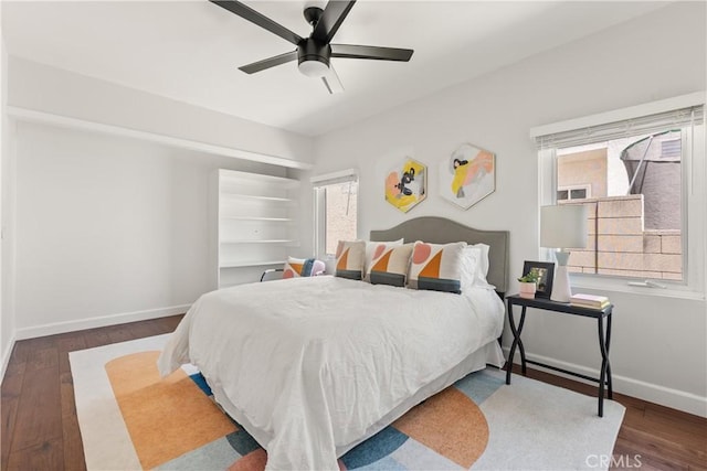 933 N Lincoln St, Burbank, CA 91506 - bedroom featuring multiple windows, wood finished floors, and a ceiling fan