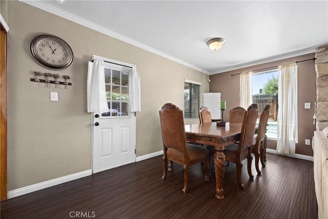 2818 Renegade Ave, Bakersfield, CA 93306 - dining room with crown molding and dark wood-style flooring