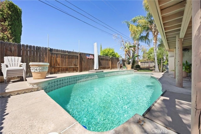 2818 Renegade Ave, Bakersfield, CA 93306 - view of swimming pool featuring a patio area and a fenced backyard