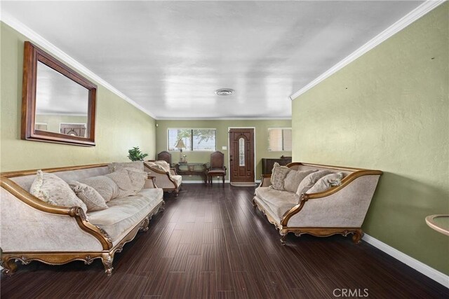 2818 Renegade Ave, Bakersfield, CA 93306 - living area with ornamental molding and wood finished floors