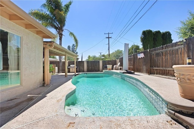 2818 Renegade Ave, Bakersfield, CA 93306 - view of swimming pool with a fenced backyard and a patio