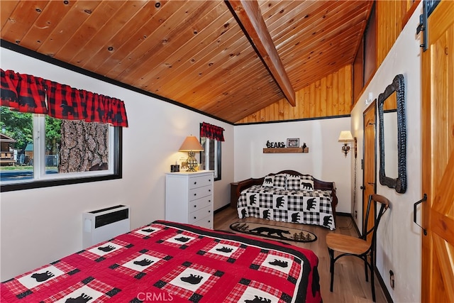 721 Riverside Ave, Sugarloaf, CA 92386 - bedroom featuring wood finished floors and wood ceiling