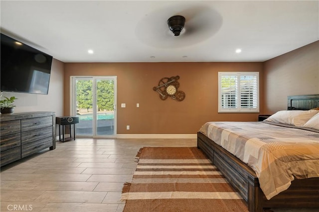 1817 Balboa Way, Upland, CA 91784 - bedroom with access to outside, multiple windows, recessed lighting, and light wood-style floors
