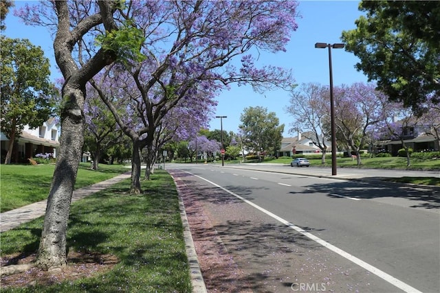 80 Greenmoor Unit 40, Irvine, CA 92614 - view of asphalt road with curbs, street lights, sidewalks, and a residential view