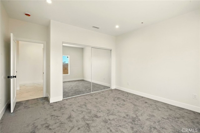 36733 42nd St E, Palmdale, CA 93552 - unfurnished bedroom featuring carpet flooring, recessed lighting, and a closet