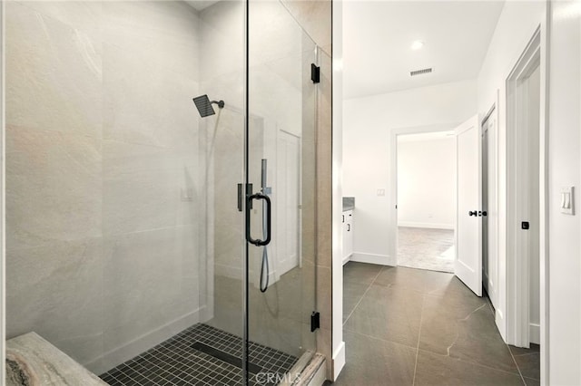 36733 42nd St E, Palmdale, CA 93552 - bathroom featuring a shower stall and tile patterned flooring