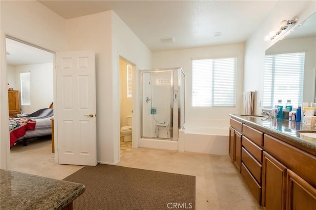 2207 Rockrose St, Palmdale, CA 93551 - ensuite bathroom featuring a garden tub, a stall shower, and double vanity