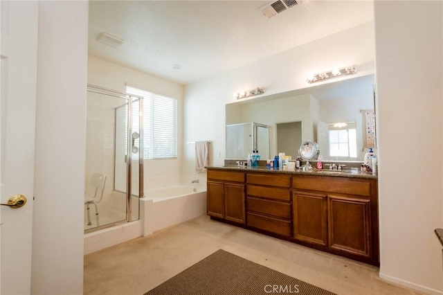 2207 Rockrose St, Palmdale, CA 93551 - bathroom with a shower stall, a garden tub, and double vanity