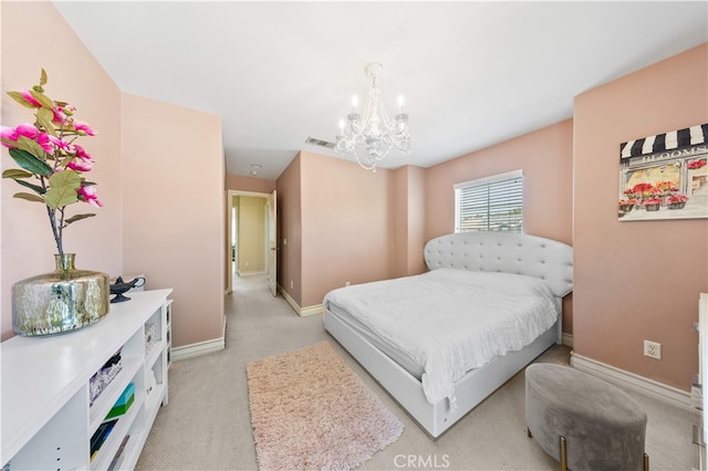 6585 Youngstown St, Chino, CA 91710 - carpeted bedroom with a chandelier and baseboards