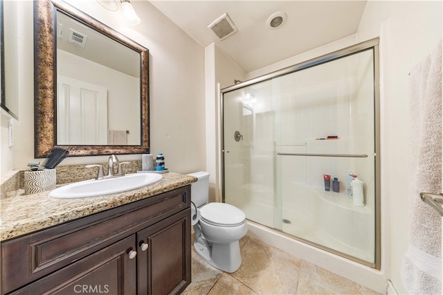 6585 Youngstown St, Chino, CA 91710 - bathroom with a shower stall, vanity, and tile patterned flooring