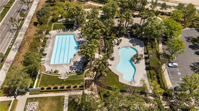 6585 Youngstown St, Chino, CA 91710 - drone / aerial view of a pool