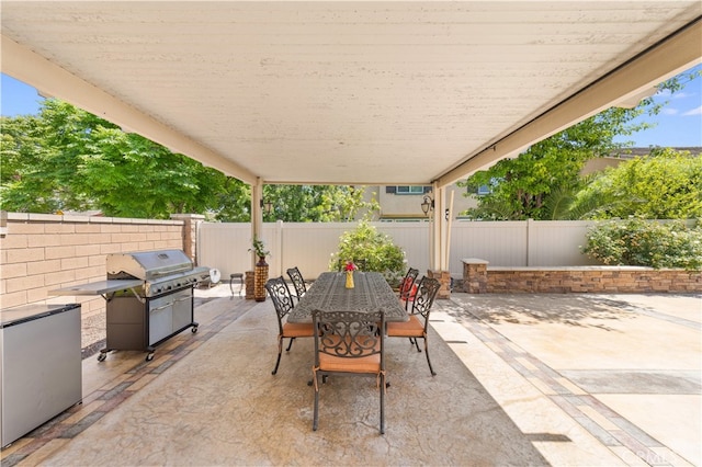 6585 Youngstown St, Chino, CA 91710 - fenced backyard featuring outdoor dining area, a patio, and area for grilling