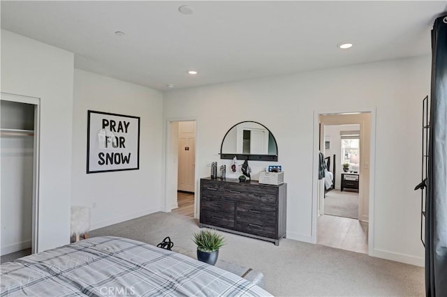 17148 Kent St, Hesperia, CA 92345 - carpeted bedroom featuring baseboards and recessed lighting