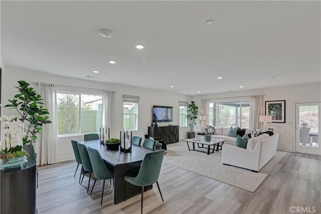 17148 Kent St, Hesperia, CA 92345 - dining room featuring light wood-type flooring and recessed lighting