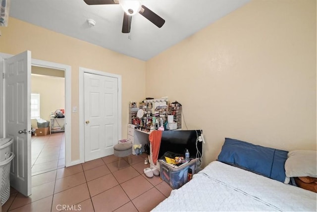 1148 E 43rd, Los Angeles, CA 90011 - bedroom with tile patterned floors and ceiling fan