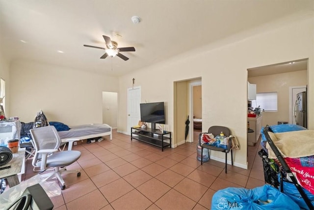 1148 E 43rd, Los Angeles, CA 90011 - living area featuring a ceiling fan and tile patterned flooring