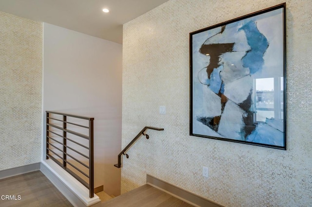 820 Mission St Unit 208, South Pasadena, CA 91030 - stairway with wood finished floors and recessed lighting