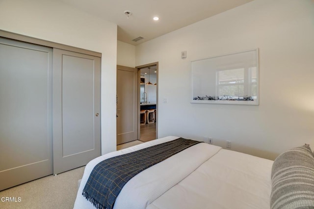 820 Mission St Unit 208, South Pasadena, CA 91030 - bedroom with a closet, carpet, and recessed lighting