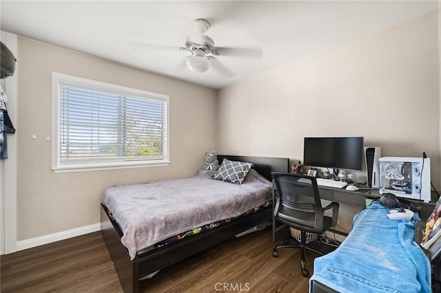 439 Acaso Dr, Walnut, CA 91789 - bedroom with wood finished floors, ceiling fan, and an office area