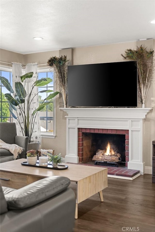 439 Acaso Dr, Walnut, CA 91789 - living area featuring a fireplace, wood finished floors, and recessed lighting