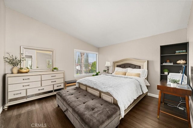 439 Acaso Dr, Walnut, CA 91789 - bedroom with vaulted ceiling and dark wood-style flooring