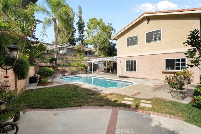 439 Acaso Dr, Walnut, CA 91789 - view of pool with a pergola, a fenced backyard, and a patio area