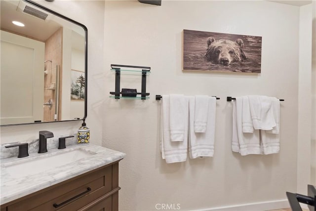 362 Old Mammoth Rd Unit 47, Mammoth Lakes, CA 93546 - bathroom with vanity and recessed lighting