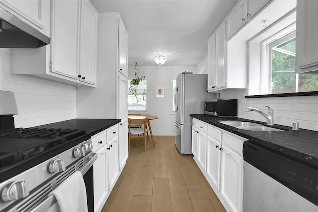 1640 Magnolia Ave, Long Beach, CA 90813 - kitchen with stainless steel appliances, under cabinet range hood, and white cabinets