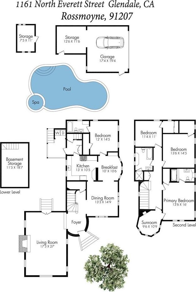 1161 N Everett St, Glendale, CA 91207 - view of floor plan / room layout
