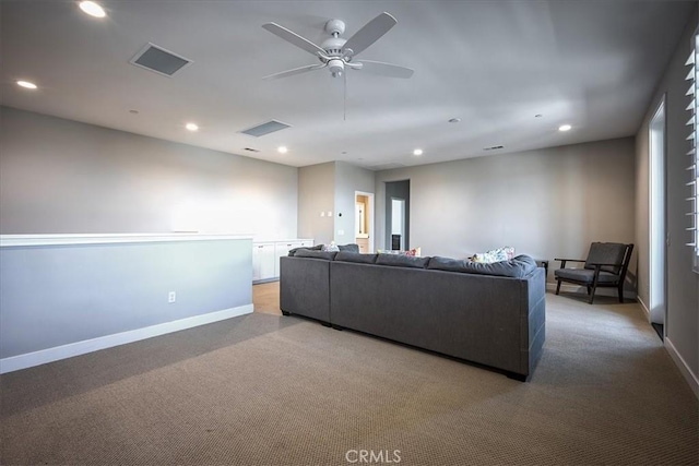 13471 Planet Ct, Riverside, CA 92503 - carpeted living area featuring recessed lighting and ceiling fan