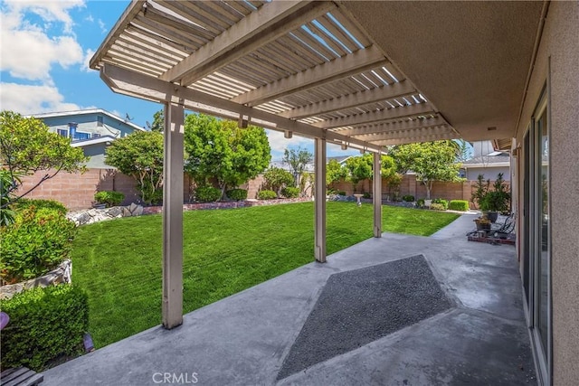17342 Almelo Ln, Huntington Beach, CA 92649 - fenced backyard with a patio area and a pergola