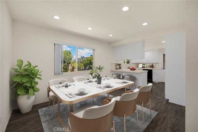 17342 Almelo Ln, Huntington Beach, CA 92649 - dining room with dark wood finished floors and recessed lighting
