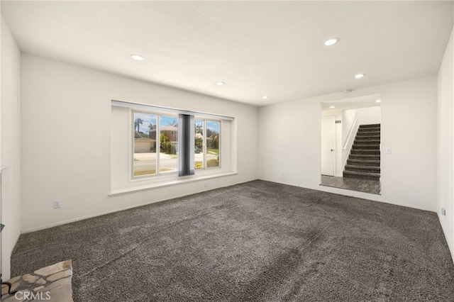 17342 Almelo Ln, Huntington Beach, CA 92649 - carpeted spare room featuring stairs and recessed lighting