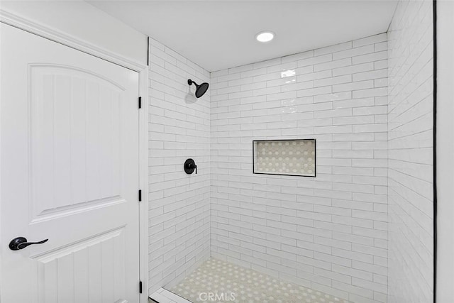 12887 Mount Vernon Ave, Grand Terrace, CA 92313 - bathroom with a stall shower and recessed lighting