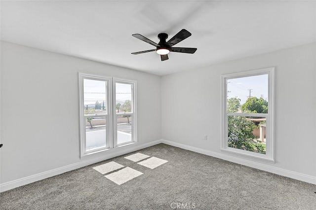 12887 Mount Vernon Ave, Grand Terrace, CA 92313 - carpeted spare room featuring ceiling fan and baseboards
