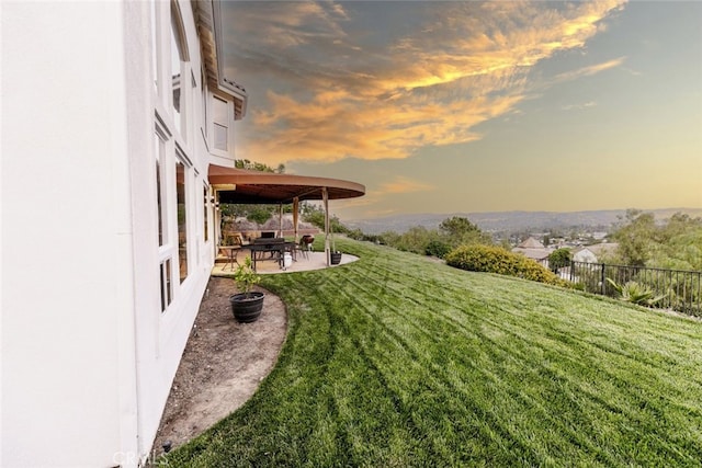 24736 Wooded Vis, West Hills, CA 91307 - yard at dusk featuring a patio area