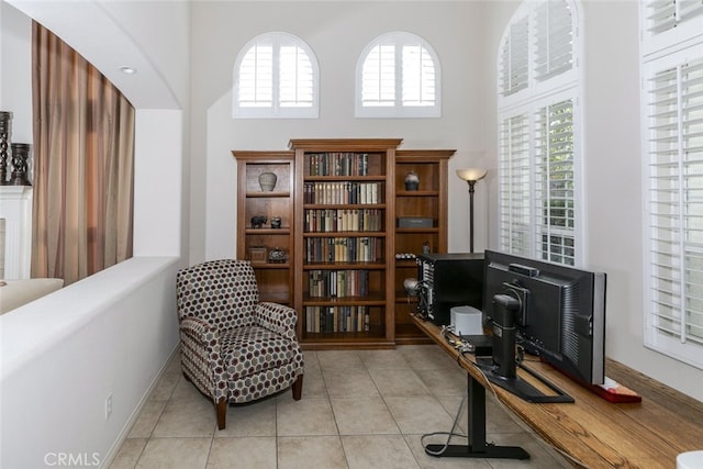 24736 Wooded Vis, West Hills, CA 91307 - living area with a towering ceiling, plenty of natural light, and tile patterned flooring